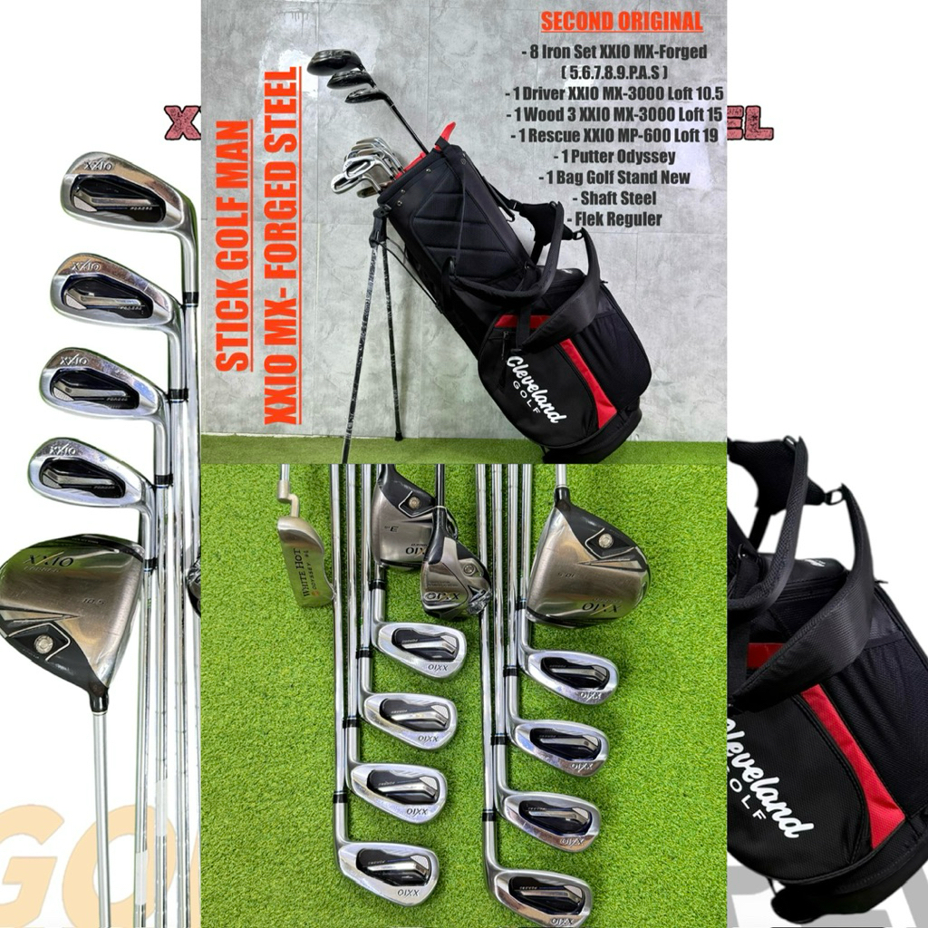 Stick Golf Man XXIO MX FORGED Shaft Steel Second Original Fullset Bag Golf