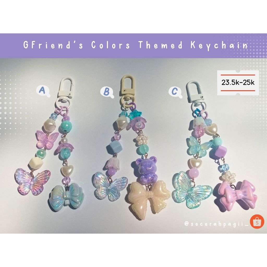 [BACA DESKRIPSI] GFriend Keychain Fanmerch insp by GFriend's ofc colors | Gantungan kunci GFriend | 