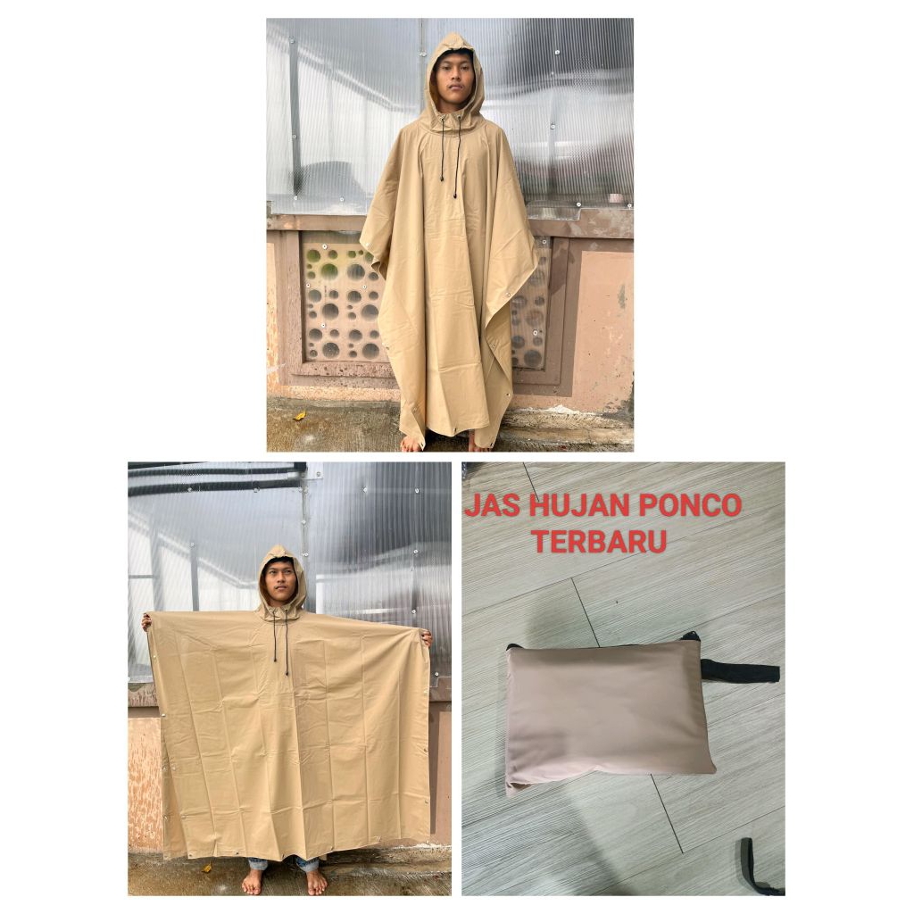 jas hujan Ponco premium | jas hujan siswa setukpa | Ponco coklat jatah panjang jas hujan premium