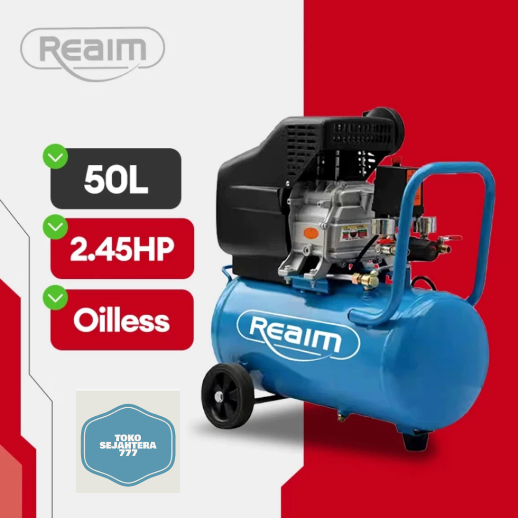 Mesin Kompresor Angin Listrik 25L/50L 2.04HP Kompresor listrik compressor Oilless Silent Kompresor A