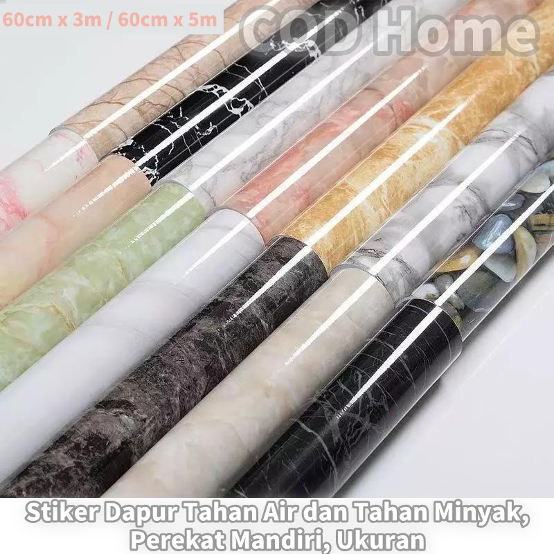 Stiker Dapur Tahan Air dan Tahan Minyak, Perekat Mandiri, Ukuran 60cm x 3m / 60cm x 5m