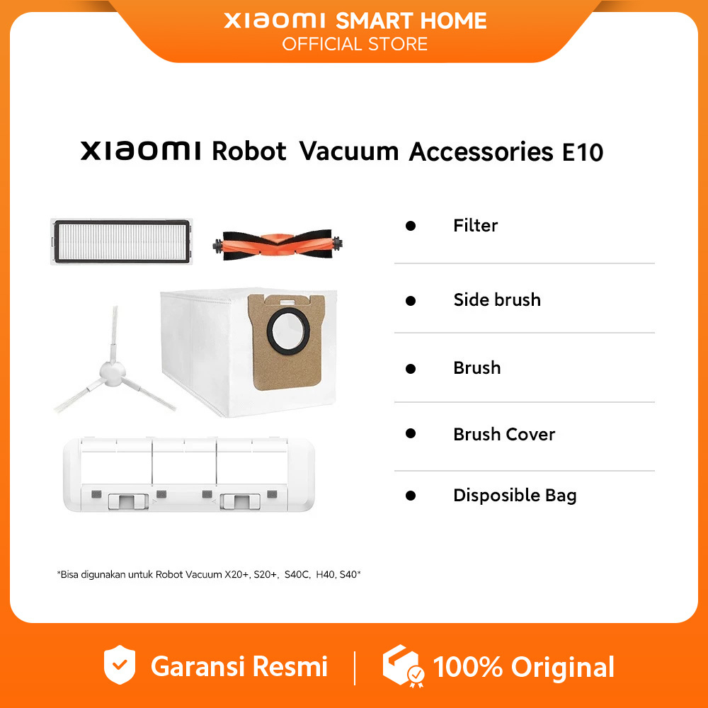 Xiaomi Robot Vacuum Accessories E10/S20 | Main Brush | Brush Cover | Side Brush | Filter | Mop Pad [