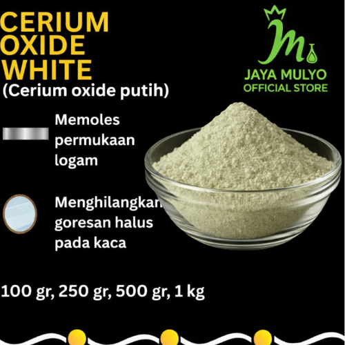 Cerium Oxide Putih 100 gr - Bubuk Polishing Kaca & Logam
