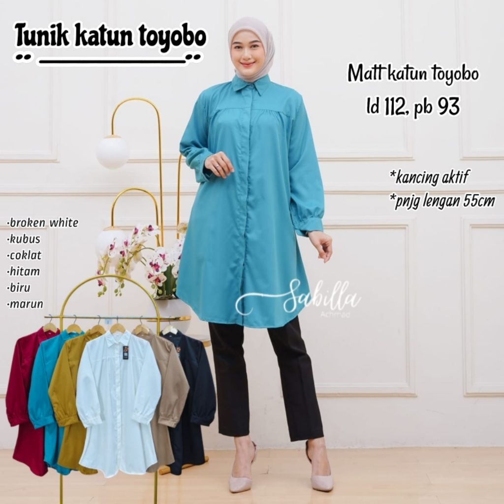 Long Tunik kemeja/Tunik toyobo fodu premium