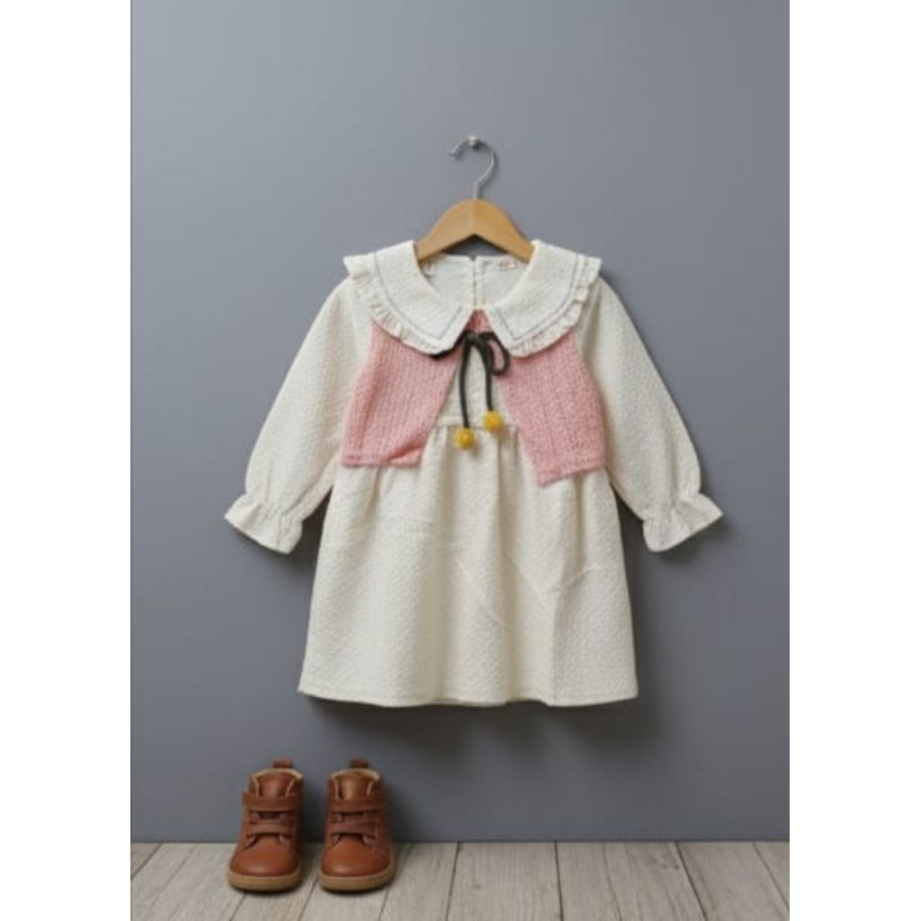 Kode 4_Dress Rompi Rajut Anak 100% Import