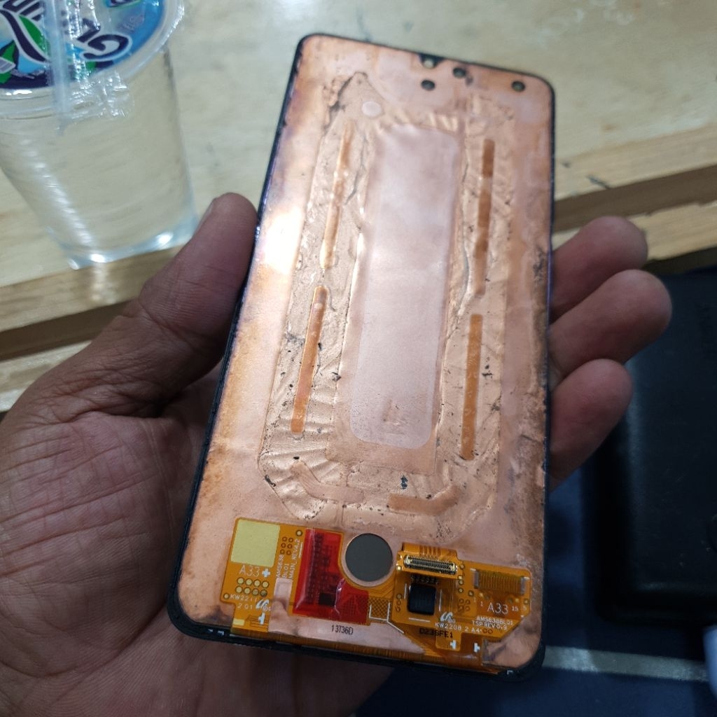 LCD Copotan ori samsung A33 Glass retak
