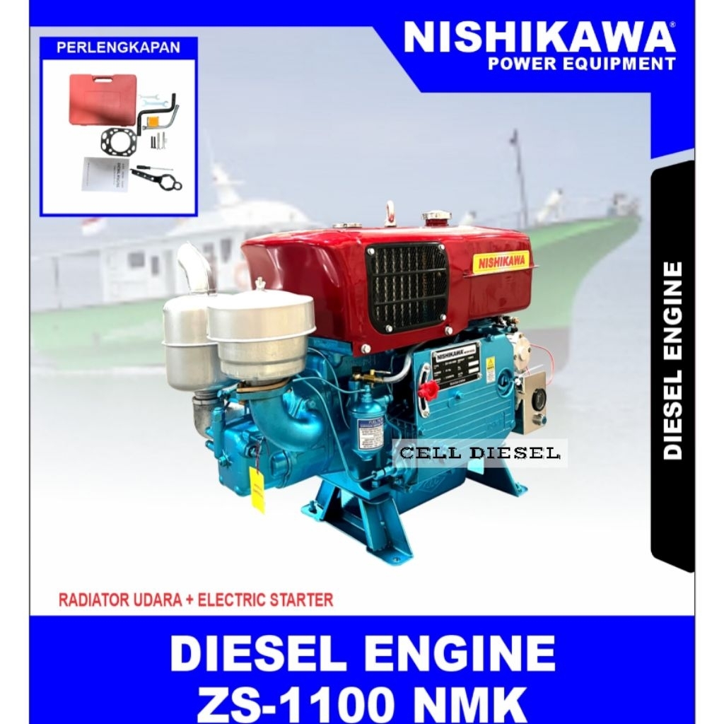 Mesin Penggerak Diesel Engine NISHIKAWA ZS 1100 NMK / 18 HP Radiator Stater