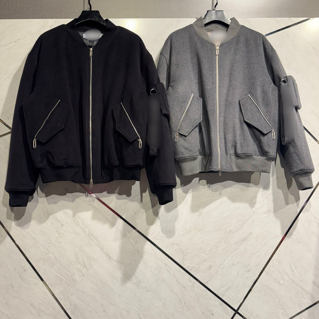 OW jaket Bomber Touch Carefully Embroidered Black Grey