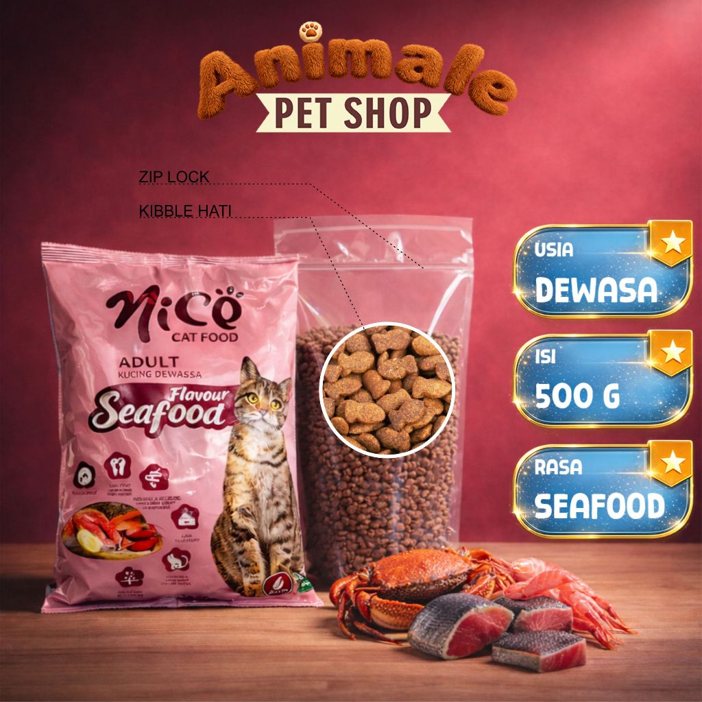 NICE CAT FOOD | MAKANAN KUCING TERMURAH | BERKUALITAS | REPACK 500g