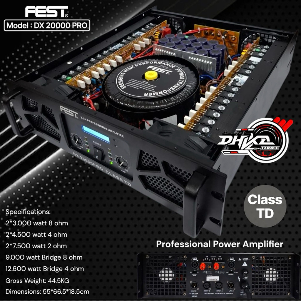 POWER AMPLIFIER FEST DX 20000 PRO CLASS TD ORIGINAL / Power Fest DX 20000 Pro class TD original / po