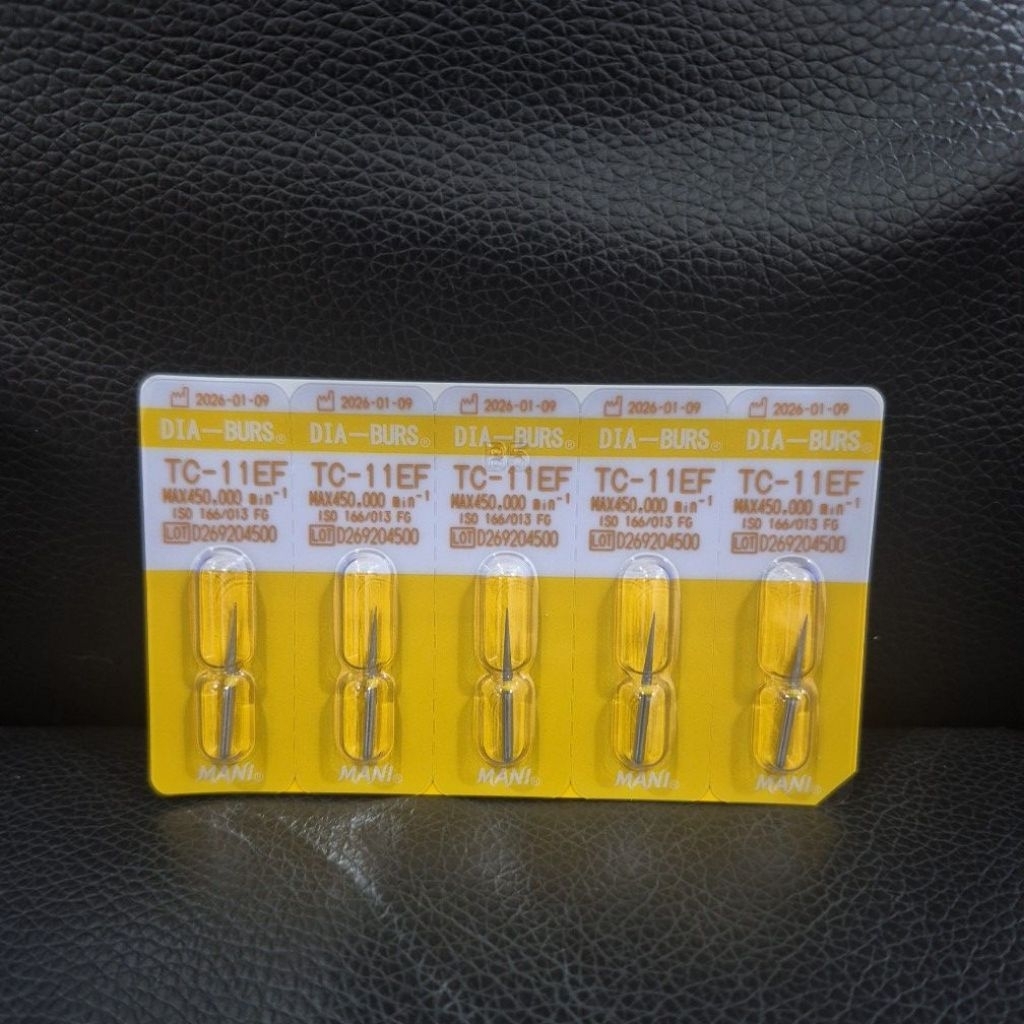 Original Dental Fine Finishing Burs Mani Bur Kode TC-11EF / Dia-Burs Strip Kuning Dental Polishing B