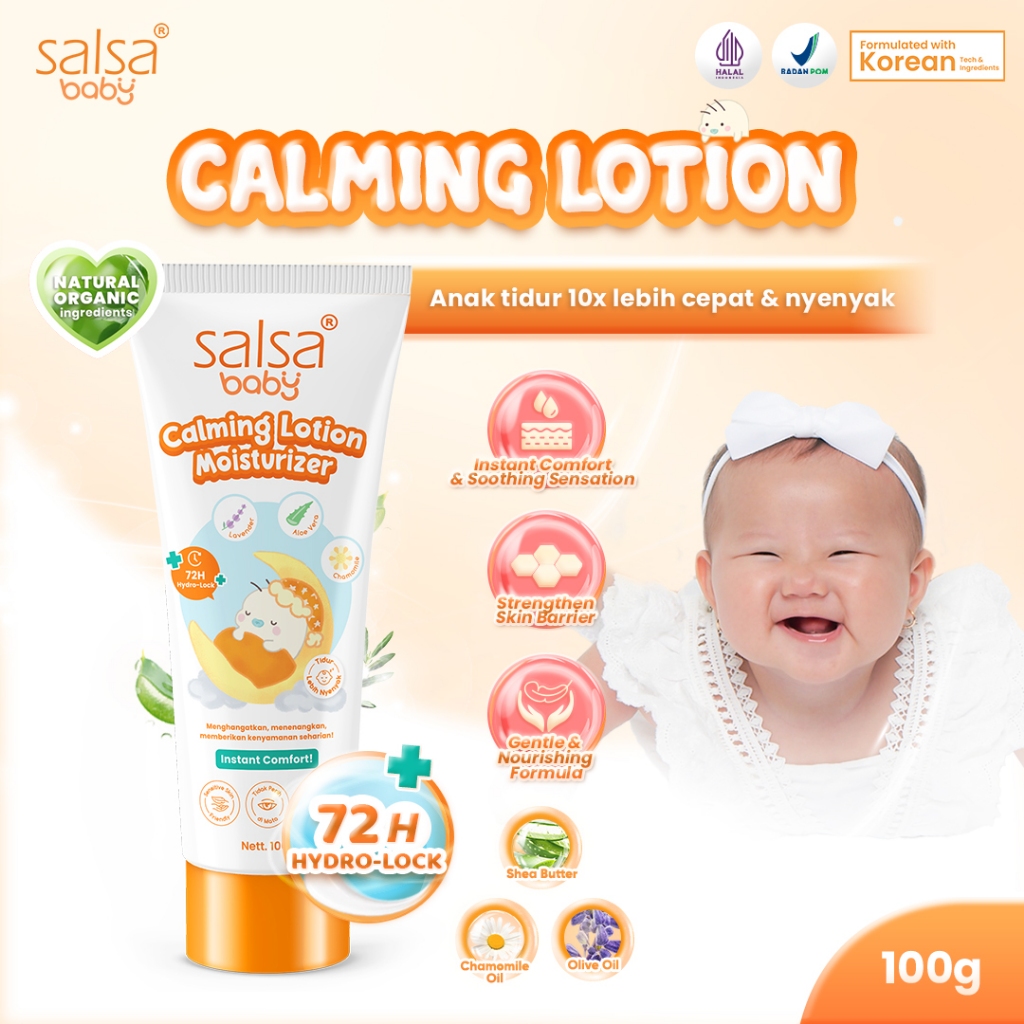 SALSA BABY Calming Lotion Moisturizer - Lotion Bayi | Lotion Bayi Alami | Moisturizer Bayi