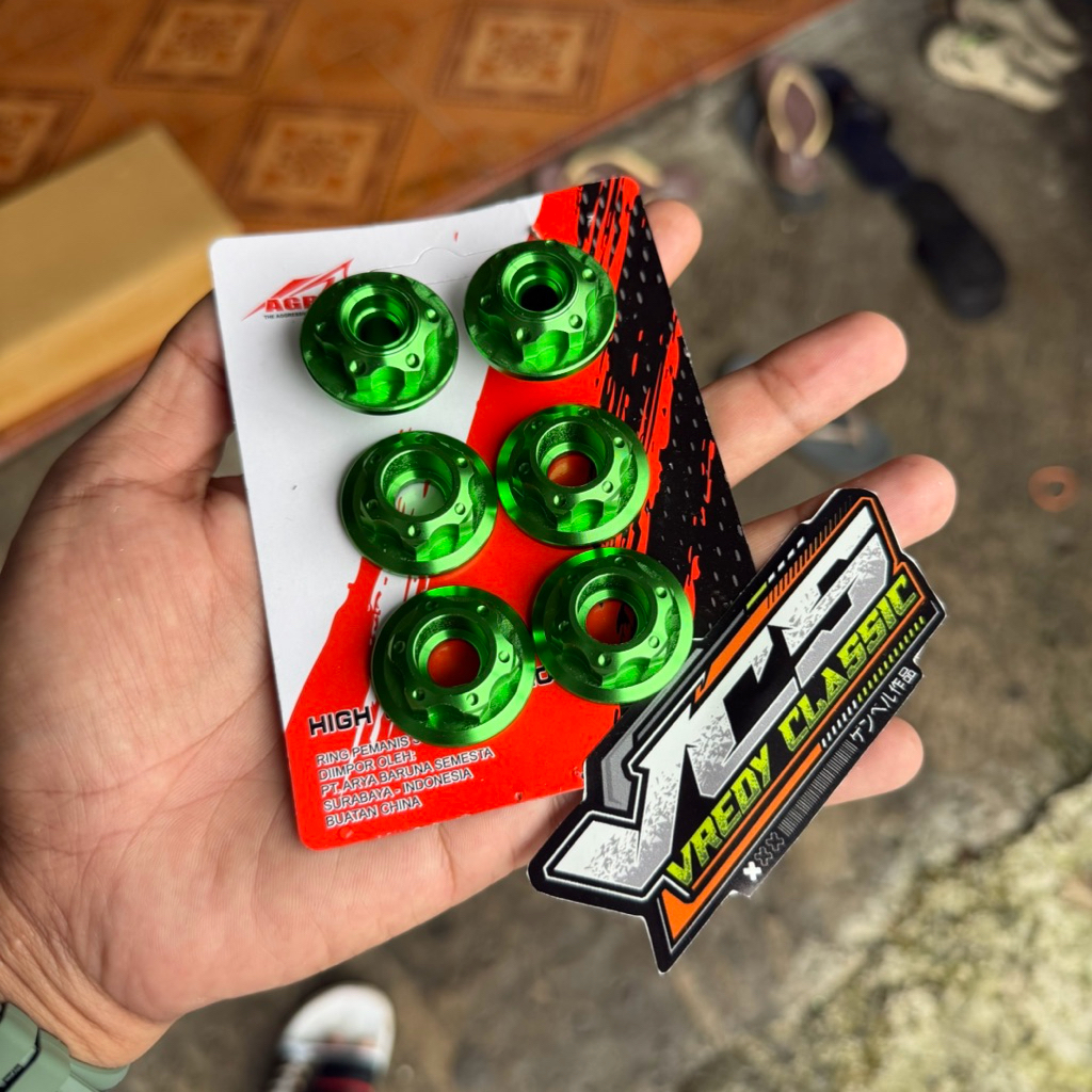 manisan ring jok cb manisan shock CB manisan begel CB HIJAU by AGRAS 6biji