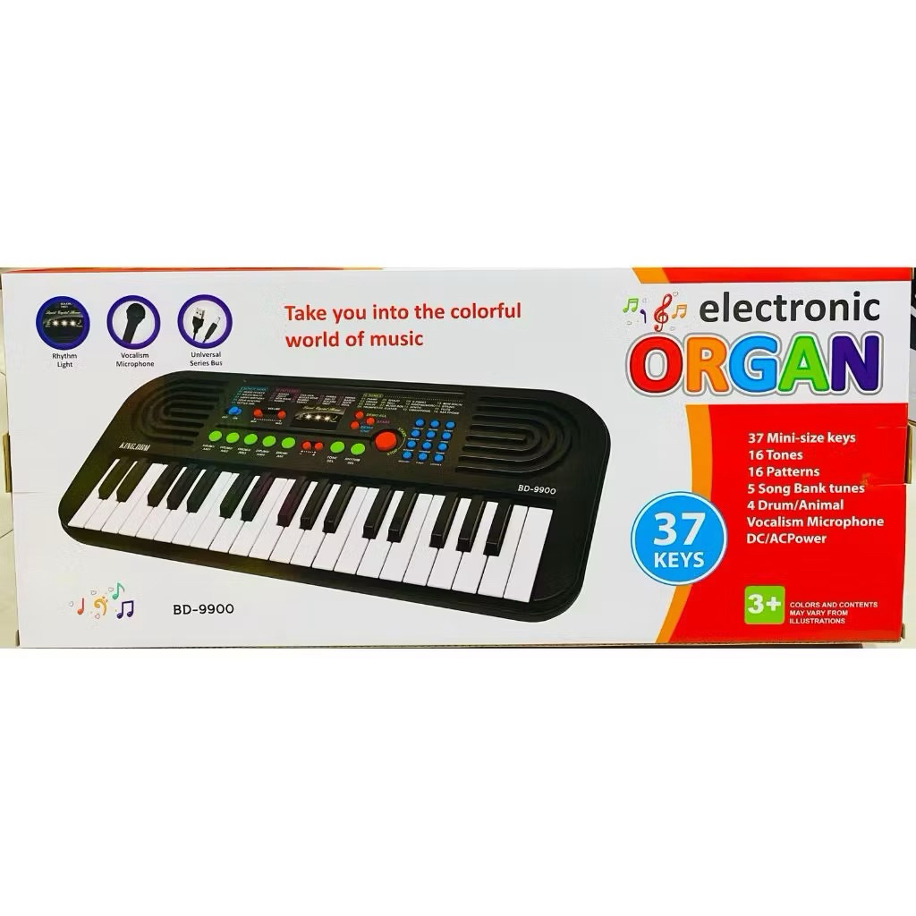 37 KEY ELECTRONIC ORGAN BD-9900 Mainan Keyboard Piano Anak 37 Key Musik Edukatif
