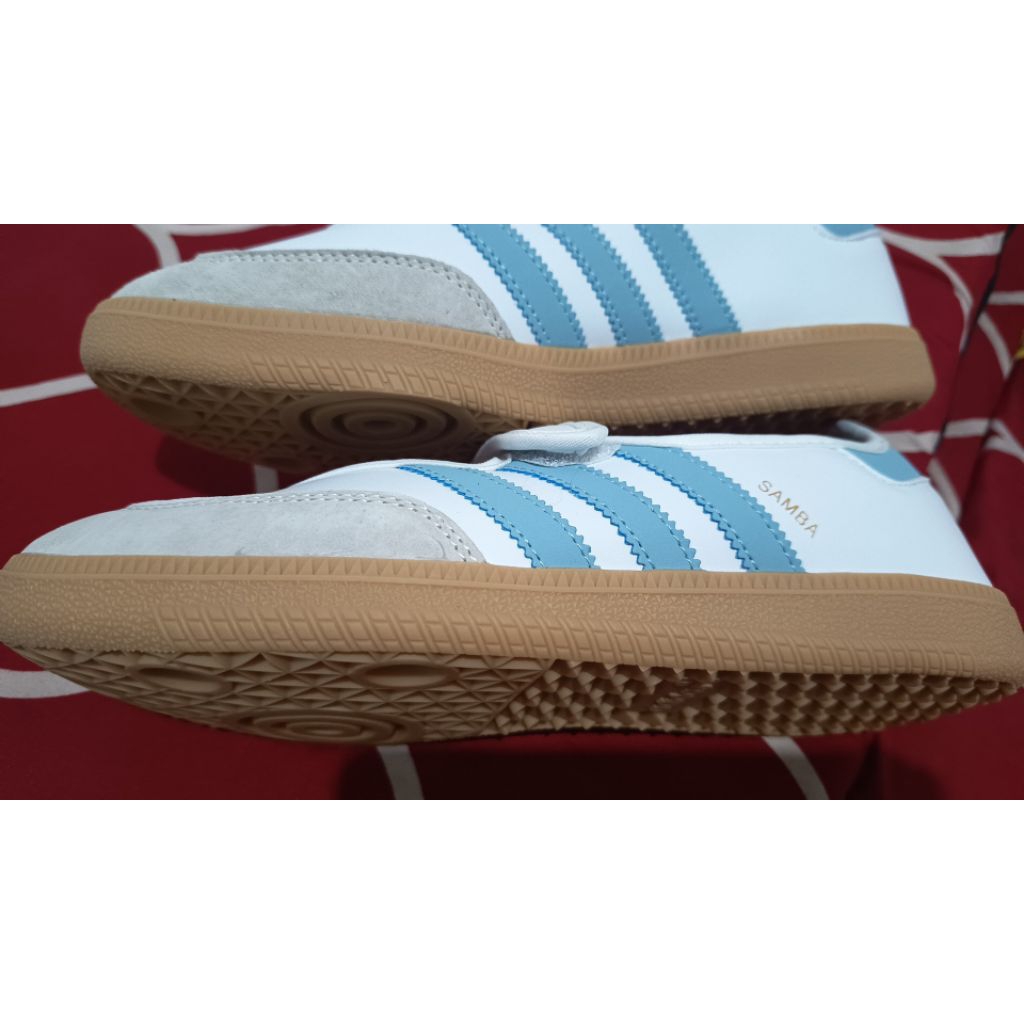 sepatu Adidas Samba Jane putih biru