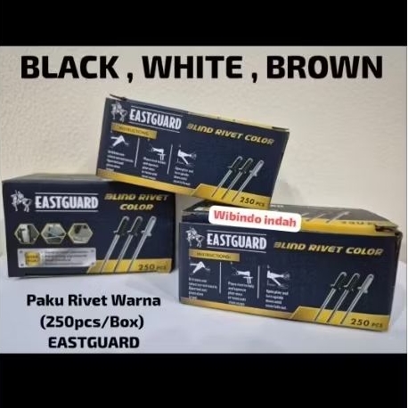 Paku rivet 435 warna coklat, hitam dan putih Eastguard