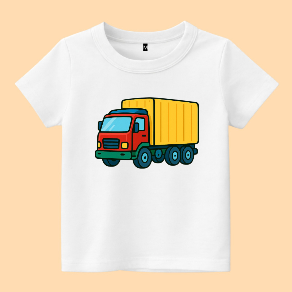 Baju kaos anak gambar mobil truk