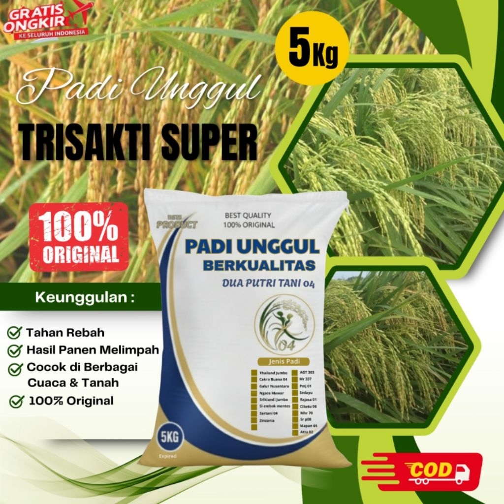 BIBIT PADI UNGGUL TRISAKTI SUPER KEMASAN 5 KG