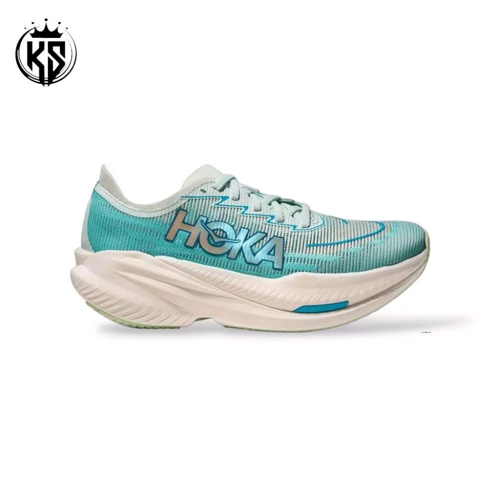 Sepatu lari HOKA Mach X 2 Women's Snow Melt Blue Spark ( CARBON PLATE )