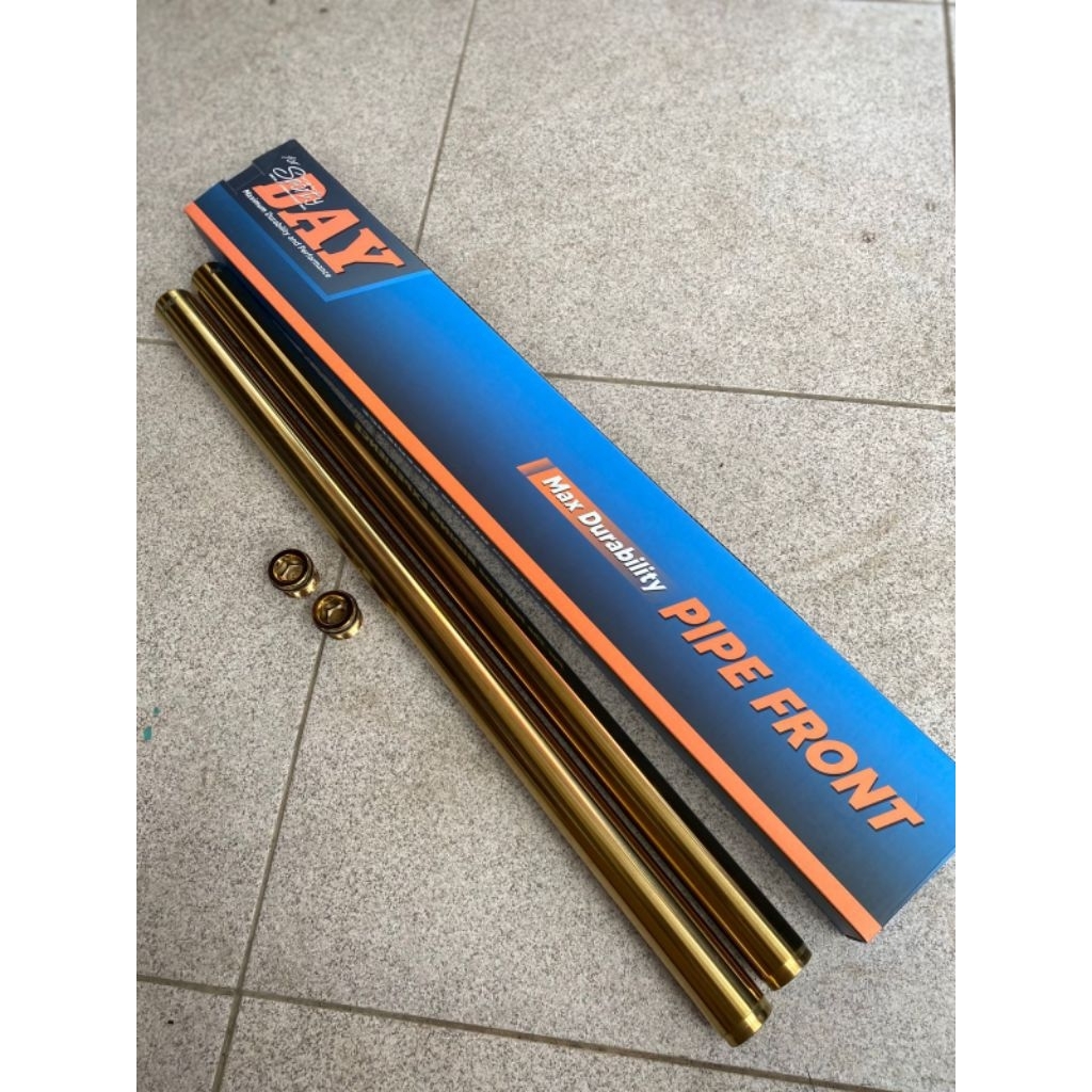 as shock skok shockbreaker depan RX king warna gold emas set tutup