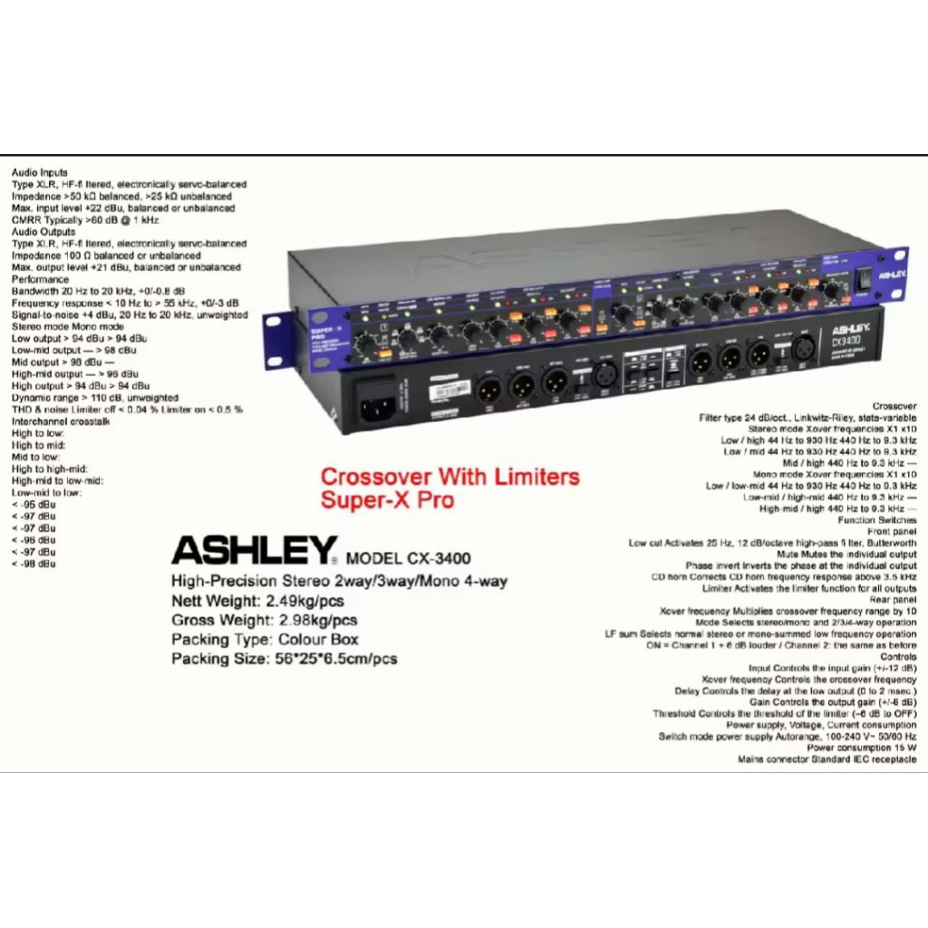 Crossover Ashley CX3400 Original Ashley CX 3400 With Limiters Super X Pro
