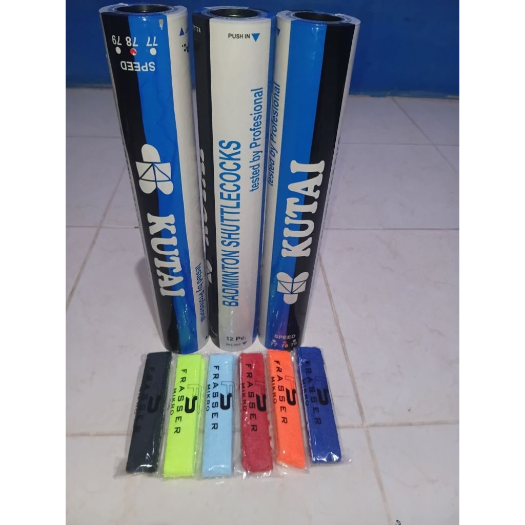 Shuttlecock Kutai + Bonus Grip Frasser | Stabil & Siap Main