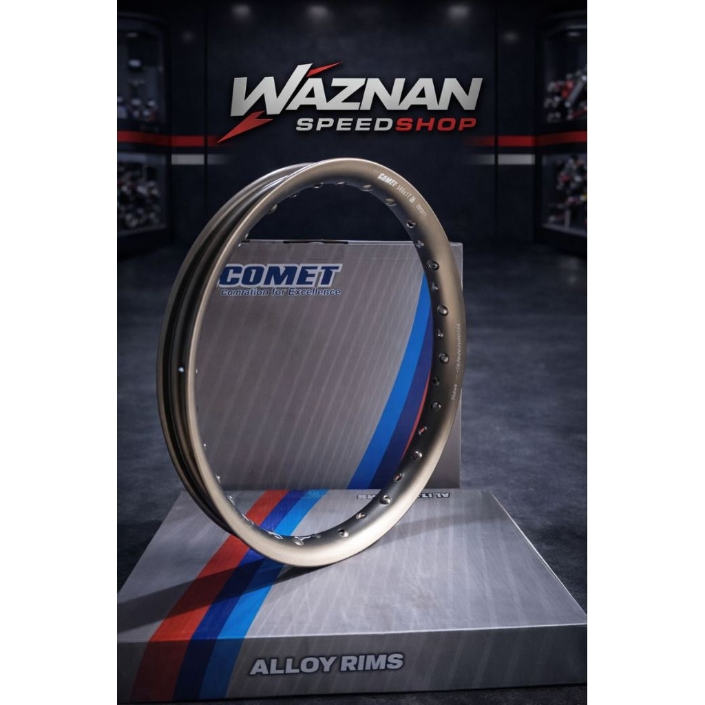 Velg Comet U Shape Ring 17 - Brown Silver Hitam - Ukuran 140 & 160 - Velg Jari Jari Motor Bebek