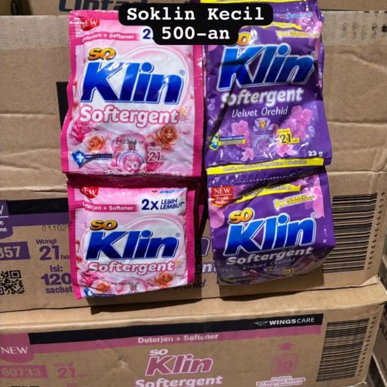 24pcs/4 renceng DETERGEN BUBUK SOKLIN/DAIA KECIL 500 isi 23gram