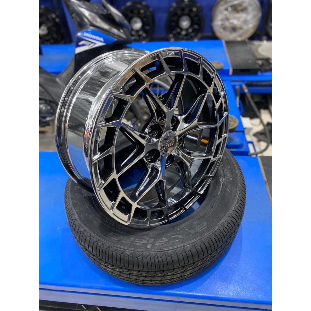 velg racing ring 17 baut 5 merk HSR type LPS BLACK CHROME untuk mobil innova rush terios x-pander Lu