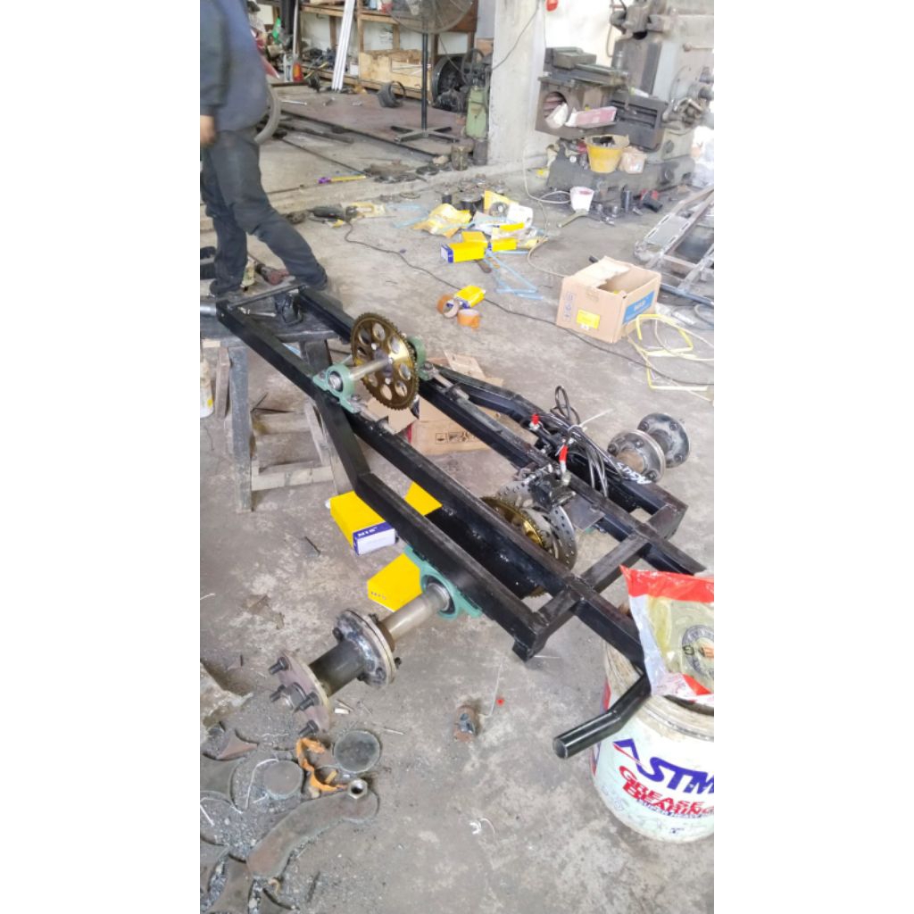 Paket As grandong+Sasis+klahar 6pc+paket Rem cakram+gigi tarik motor langsir Sawit