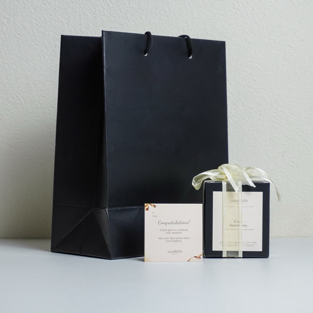 Black Premium Paper Bag | Tas Kertas Hitam Premium | Kantong Kado Bingkisan Hadiah Hitam Polos Tebal