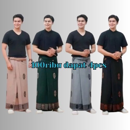 100ribu Dapat 4pcs Sarung Batik Motif Sarwon Sarung Santri Gus Iqdam