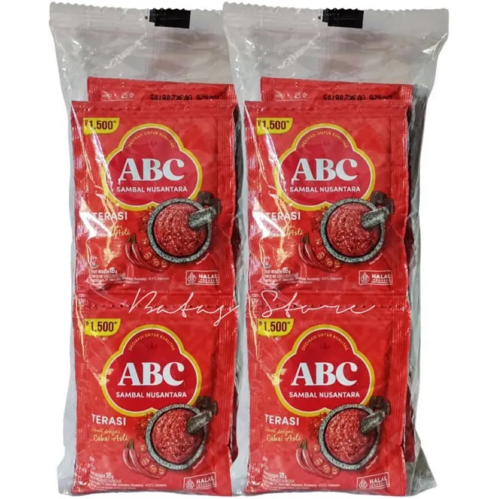 Sambal Terasi ABC Renceng 10 Sachet x 18g Sambal Nusantara Terasi Renceng ABC - Pedas, Lezat, Prakti
