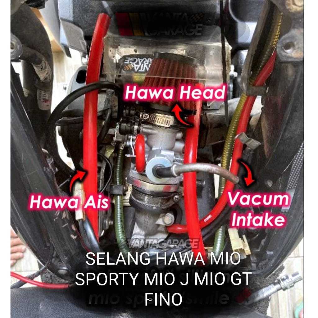 Selang Hawa AIS ISC Head Cop Vacum Intake Mio Sporty Smile J Soul GT Fino SAMC Silicone Biru Merah