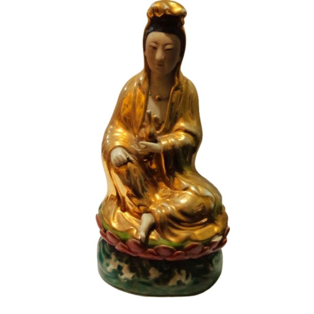 patung dewi kwan im kwan in guan yin 14 inch keramik