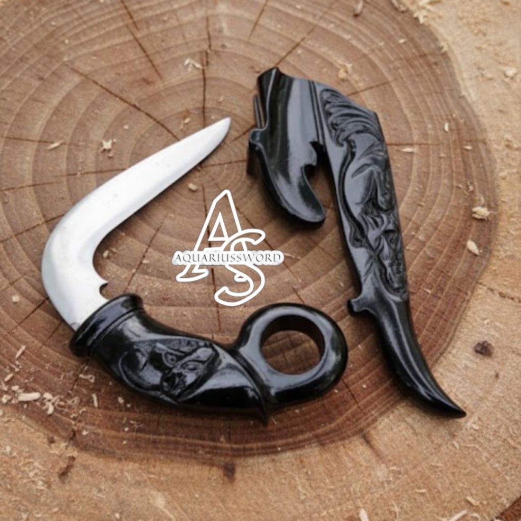 Pisau Kerambit Minang Hitam ukiran berkualitas