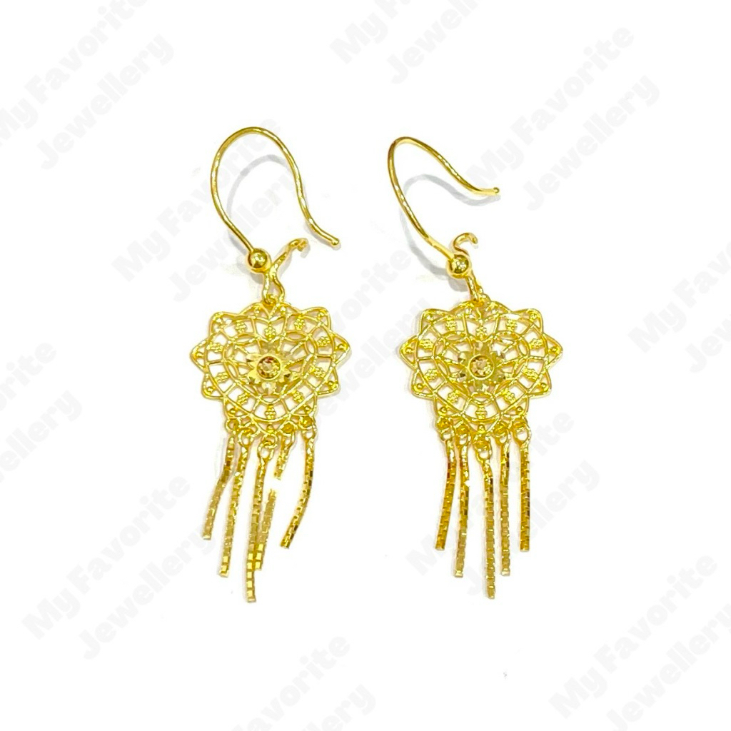 Anting Love Hati Rumbai Italy EMAS ASLI Kadar 700 16K
