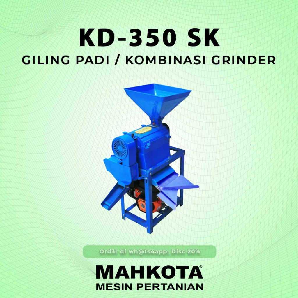 MAHKOTA MESIN GILING PADI MINI KD-350 SK (SARINGAN KHUSUS)