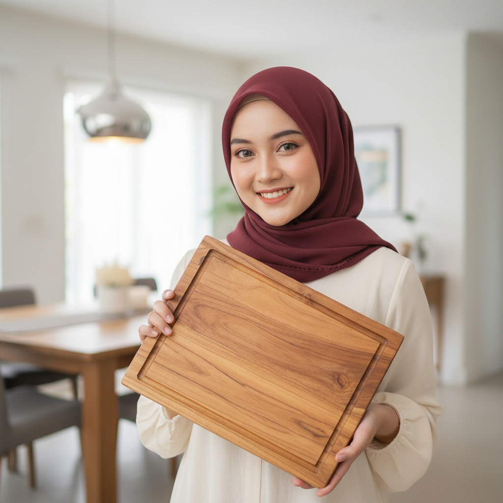 (TERLARIS) Nampan Saji Kayu  / Talenan Jati Rustic - Dekorasi Dapur Minimalis