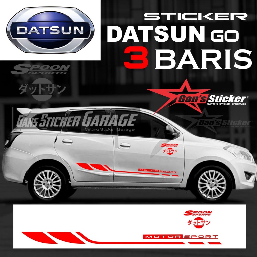 Sticker Mobil Datsun GO 3 Baris Aksesoris Sticker Minimalis Datsun GO 3 Baris