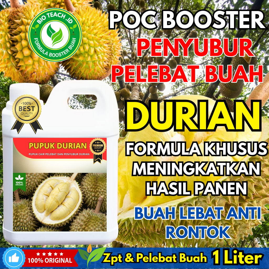 Pupuk Durian Montong musang king penumbuh bunga dan pelebat buah anti rontok 1liter | Agar cepat Ber