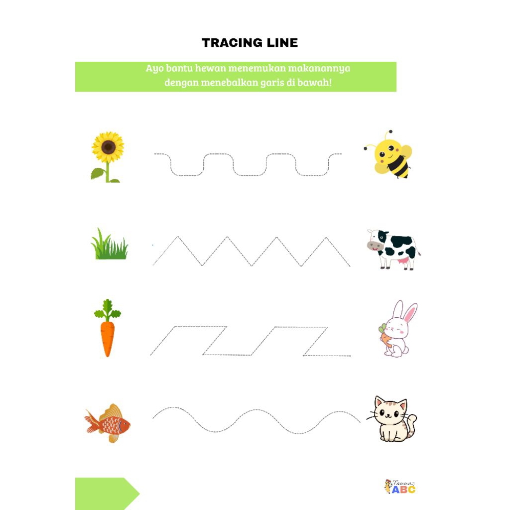 Worksheet Tracing Line Worksheet Belajar Membaca Worksheet Belajar Berhitung Anak Pra Sekolah PAUD T