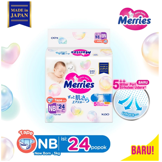 Merries Premium Tape NewBorn 24 NB24