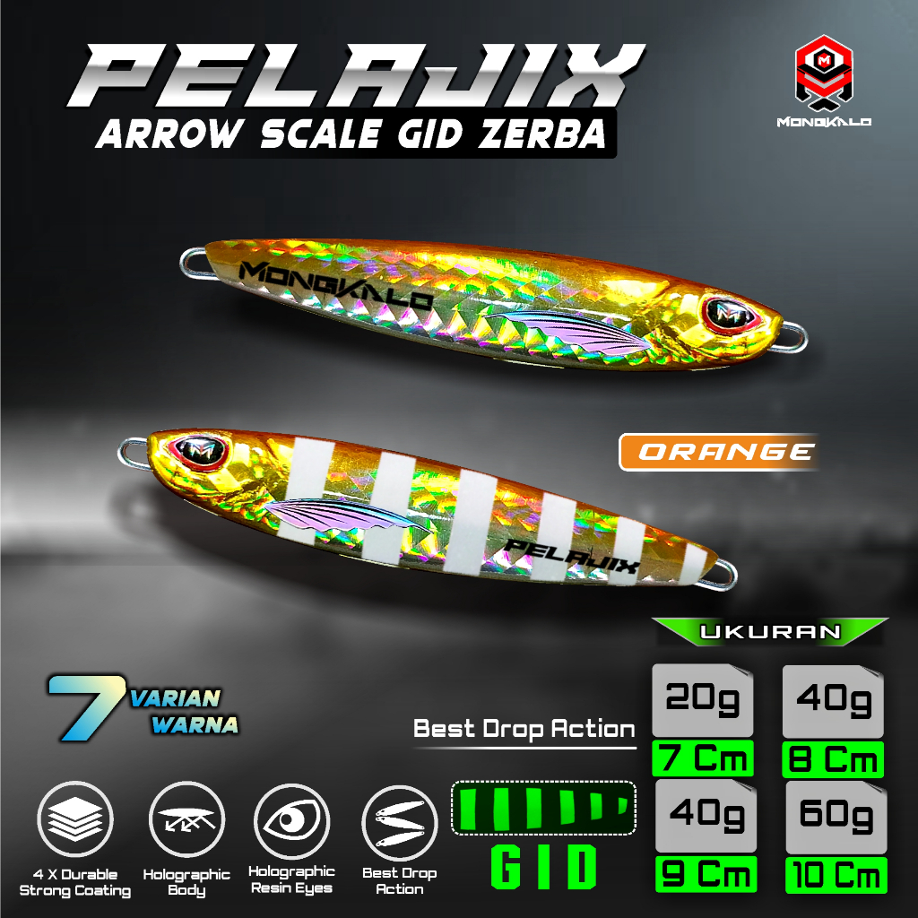 Mongkalo Pelajix Panah GID-Zebra noMotif Candy 30 Orange