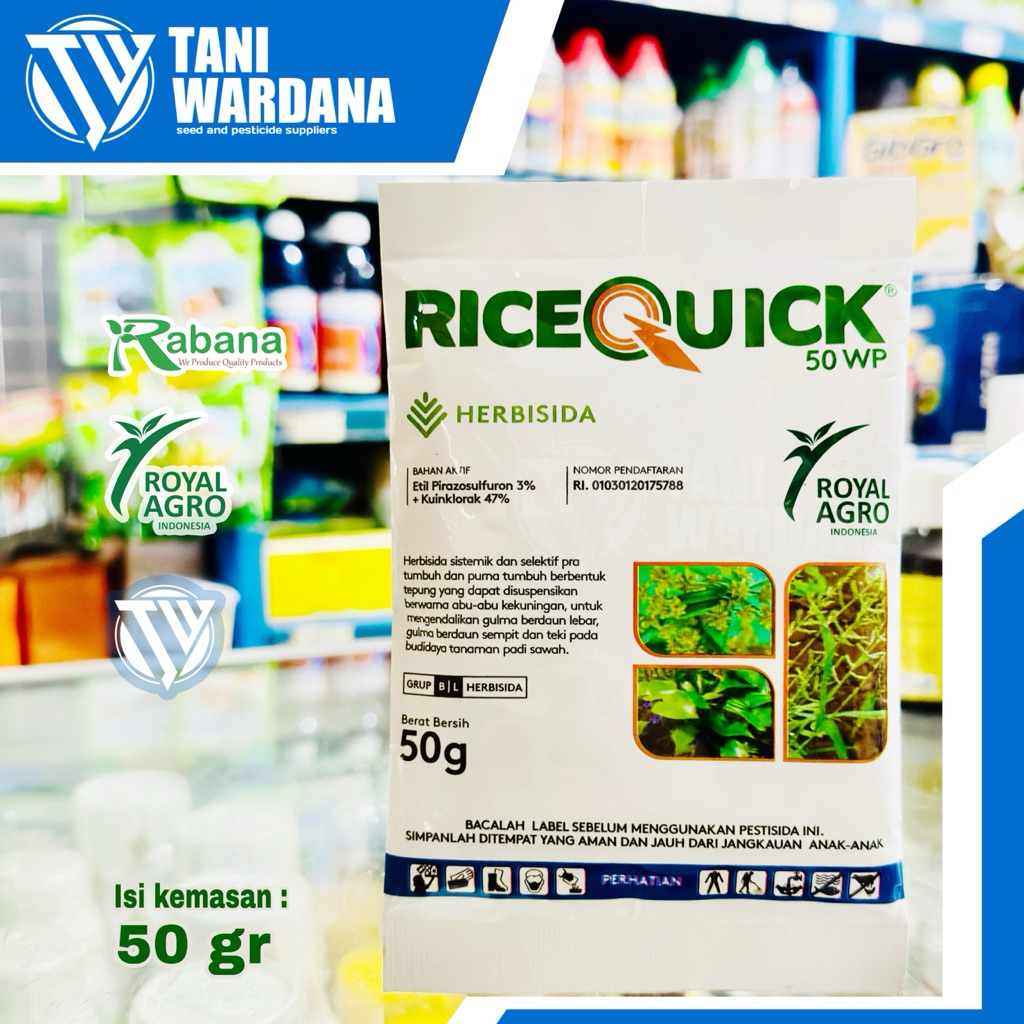 Herbisida Ricequick 50wp - herbisida sistemik dan selektif purna tumbuh dan pra tumbuh