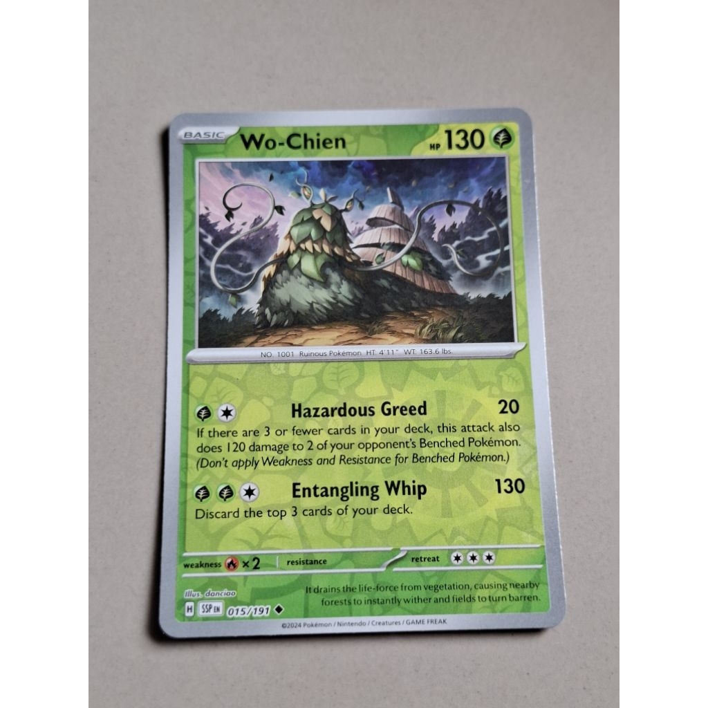 KARTU POKEMON ORIGINAL HOLO REVERSE WO-CHIEN SSP 015/191