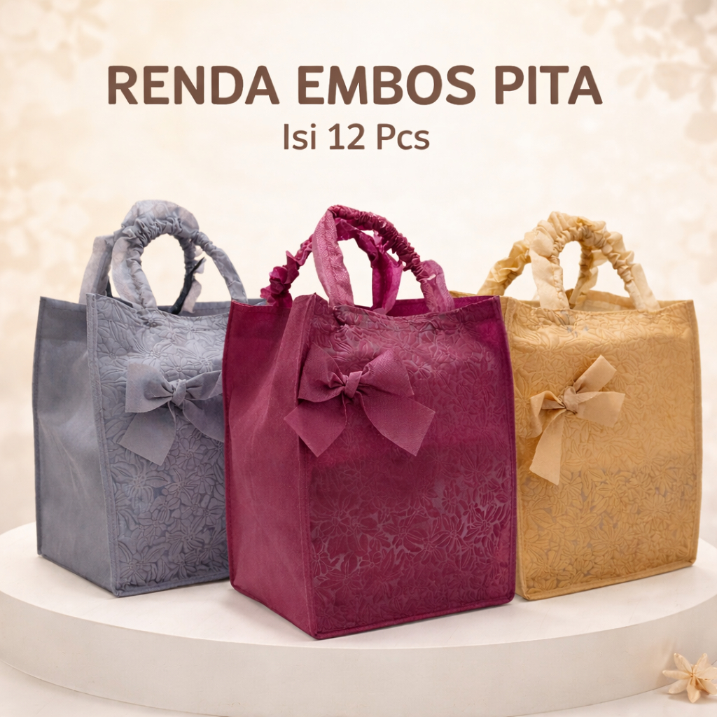 Tas Hajatan Renda Pita Embos Premium Thinwall 2000ml Spunbond Embos Tebal