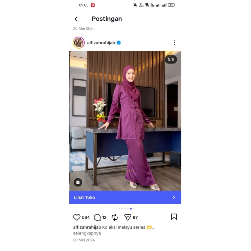 Set kebaya Melayu alfizahrahijab