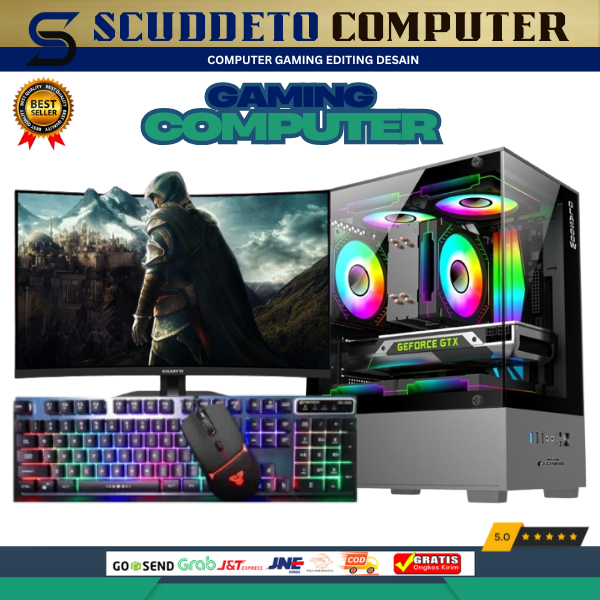 PC Gaming Ryzen 5 3400G Fullset | RAM 16GB | SSD 256GB | Monitor 27" LED