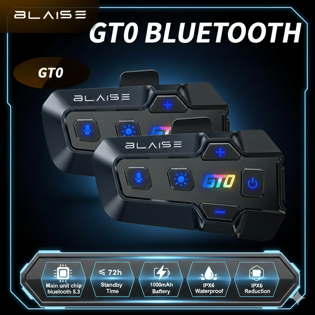 BLAISE GT0 Headset Helm Bluetooth Headset Mic Hard Mic dan Soft Mic Headset Bluetooth Helm Motor